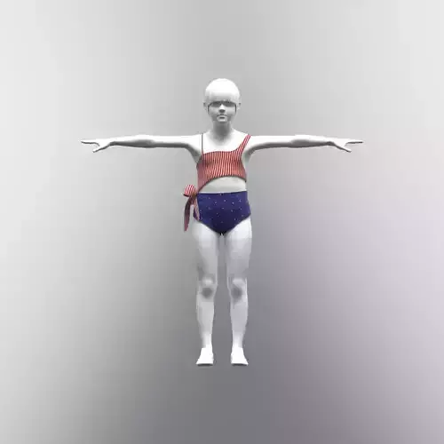 Girls swimsuit 3d clothing rigged model Low-poly 3D model Girls swimsuit 3d clothing rigged model Low-poly 3D model