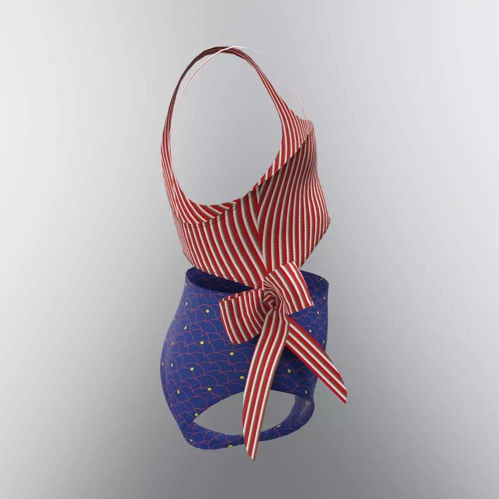 Girls swimsuit 3d clothing rigged model Low-poly 3D model_6