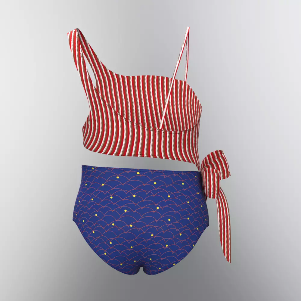 Girls swimsuit 3d clothing rigged model Low-poly 3D model_5