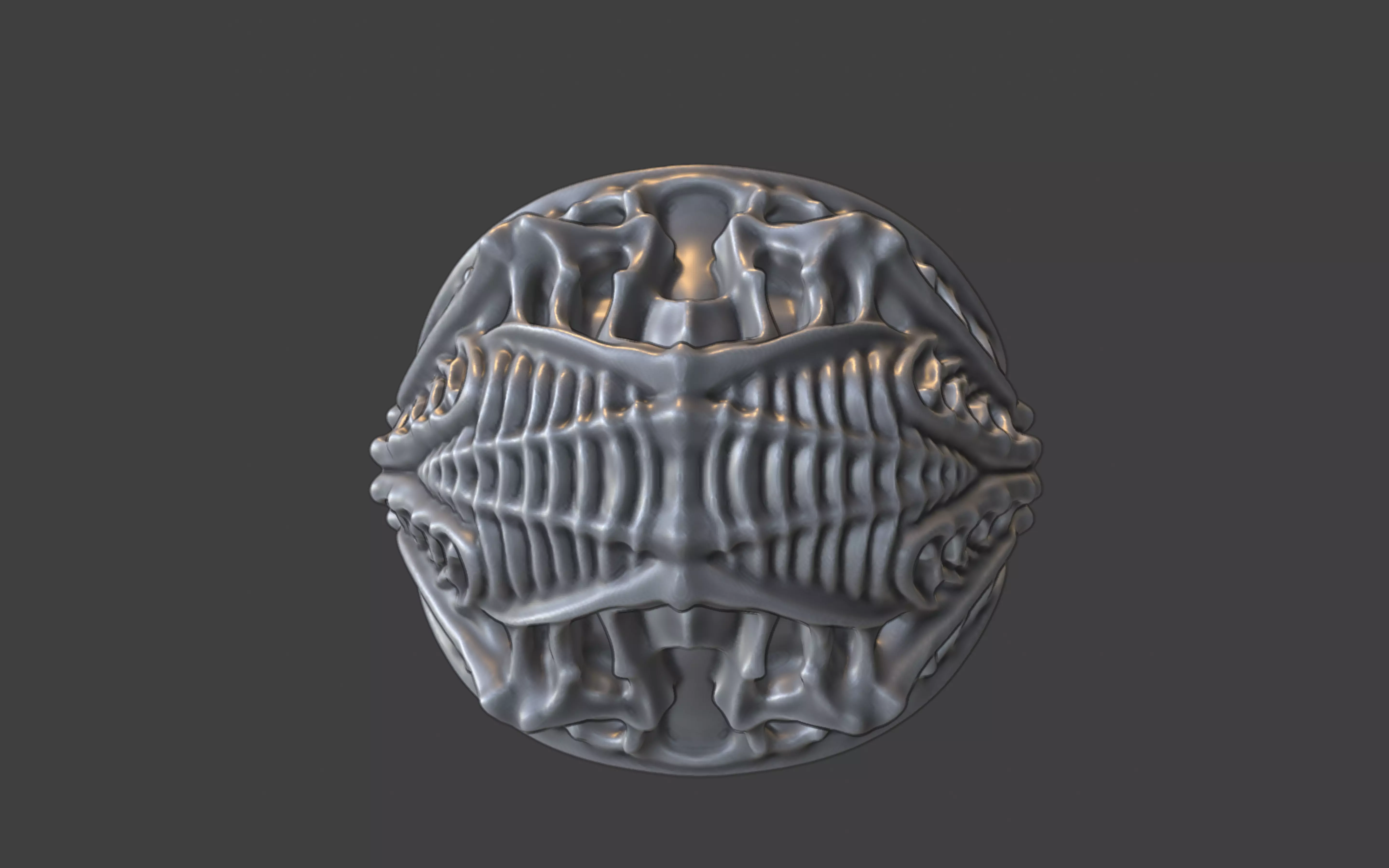 bioorganic giger style ring  v1 3D print model_1
