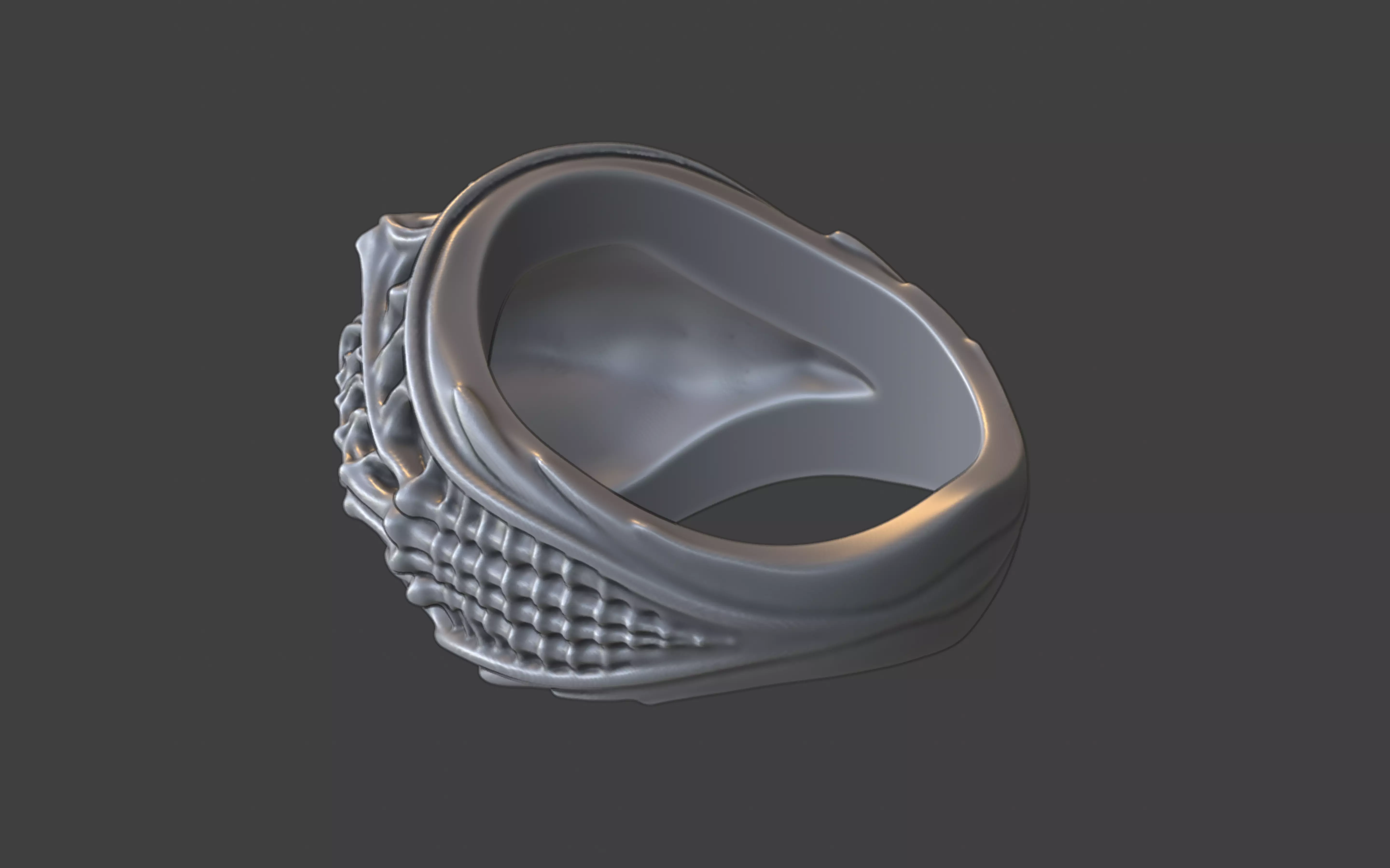 bioorganic giger style ring  v1 3D print model_10