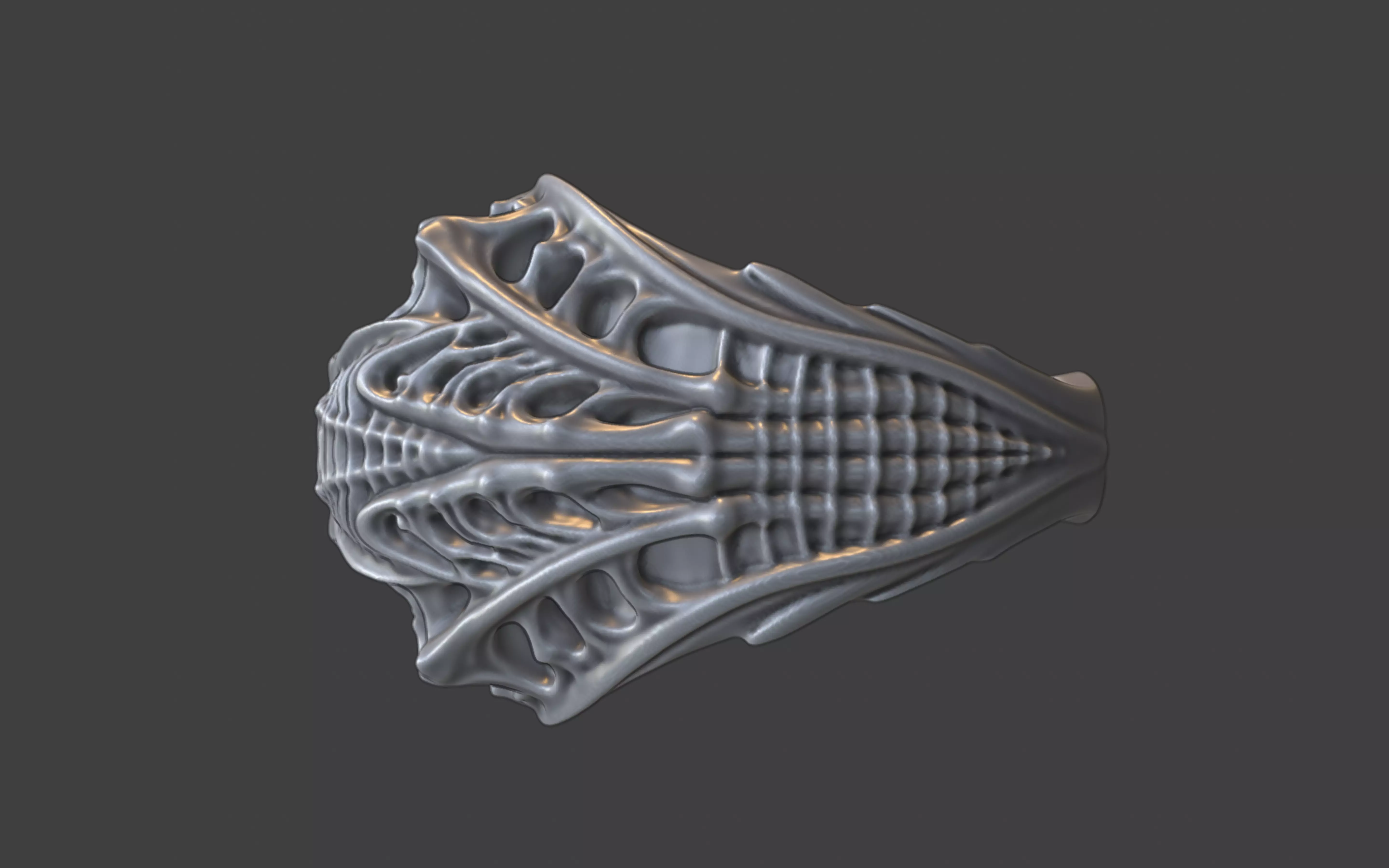 bioorganic giger style ring  v1 3D print model_15