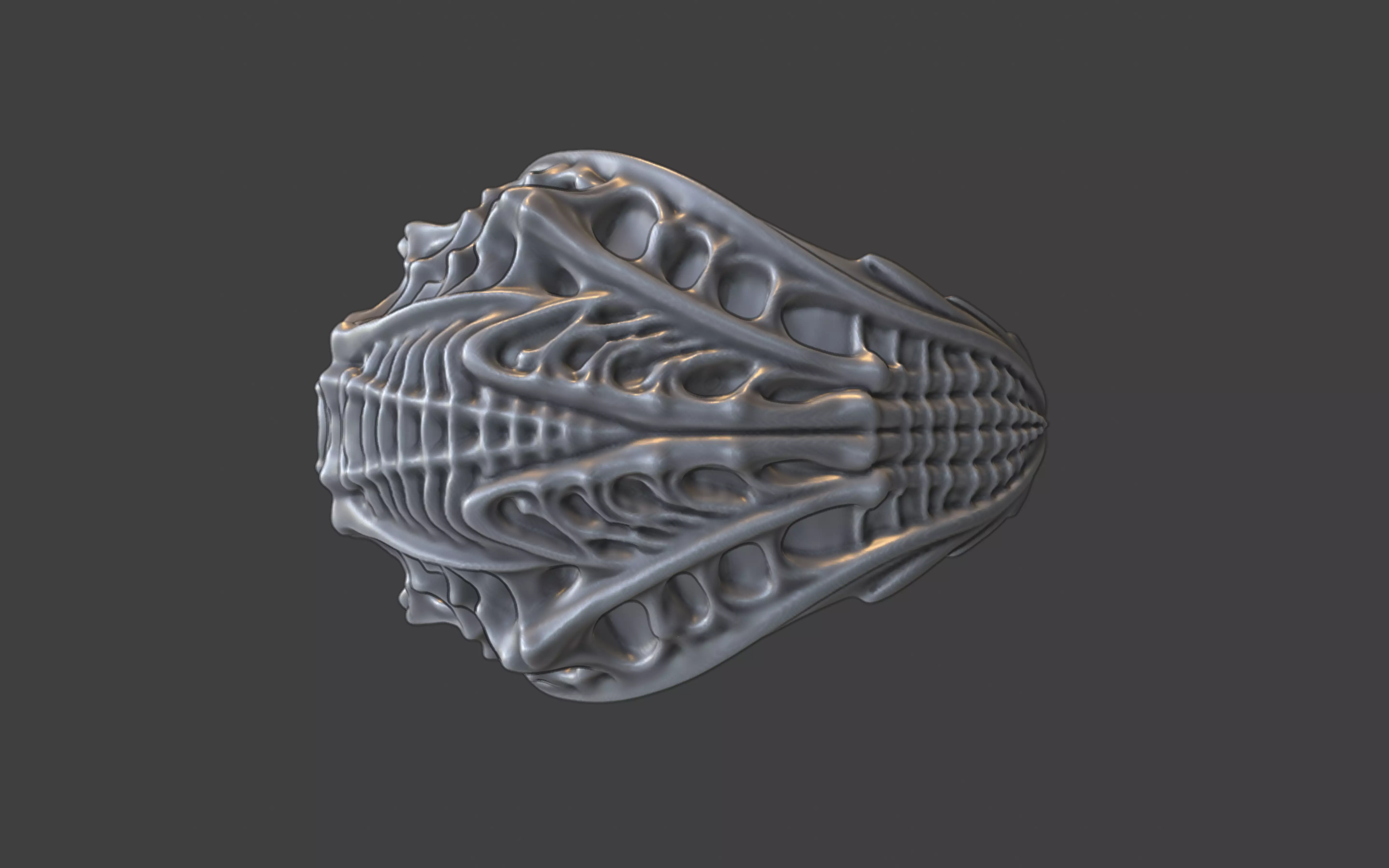 bioorganic giger style ring  v1 3D print model_9