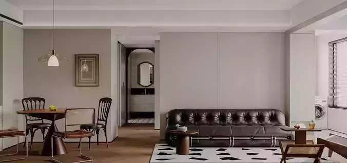 Modern living room dining room interior scenes 196