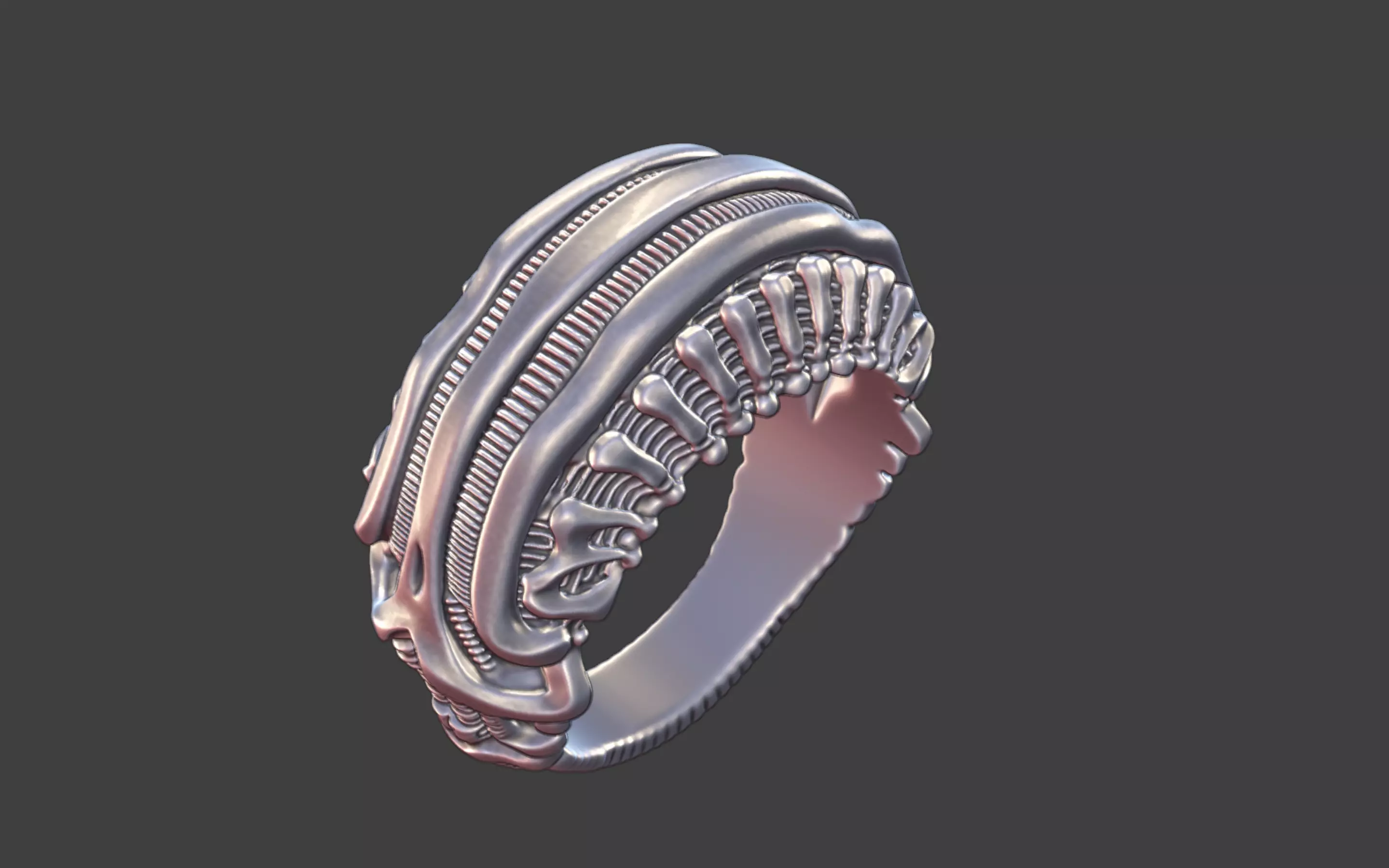 bioorganic giger style ring v3 3D print model
