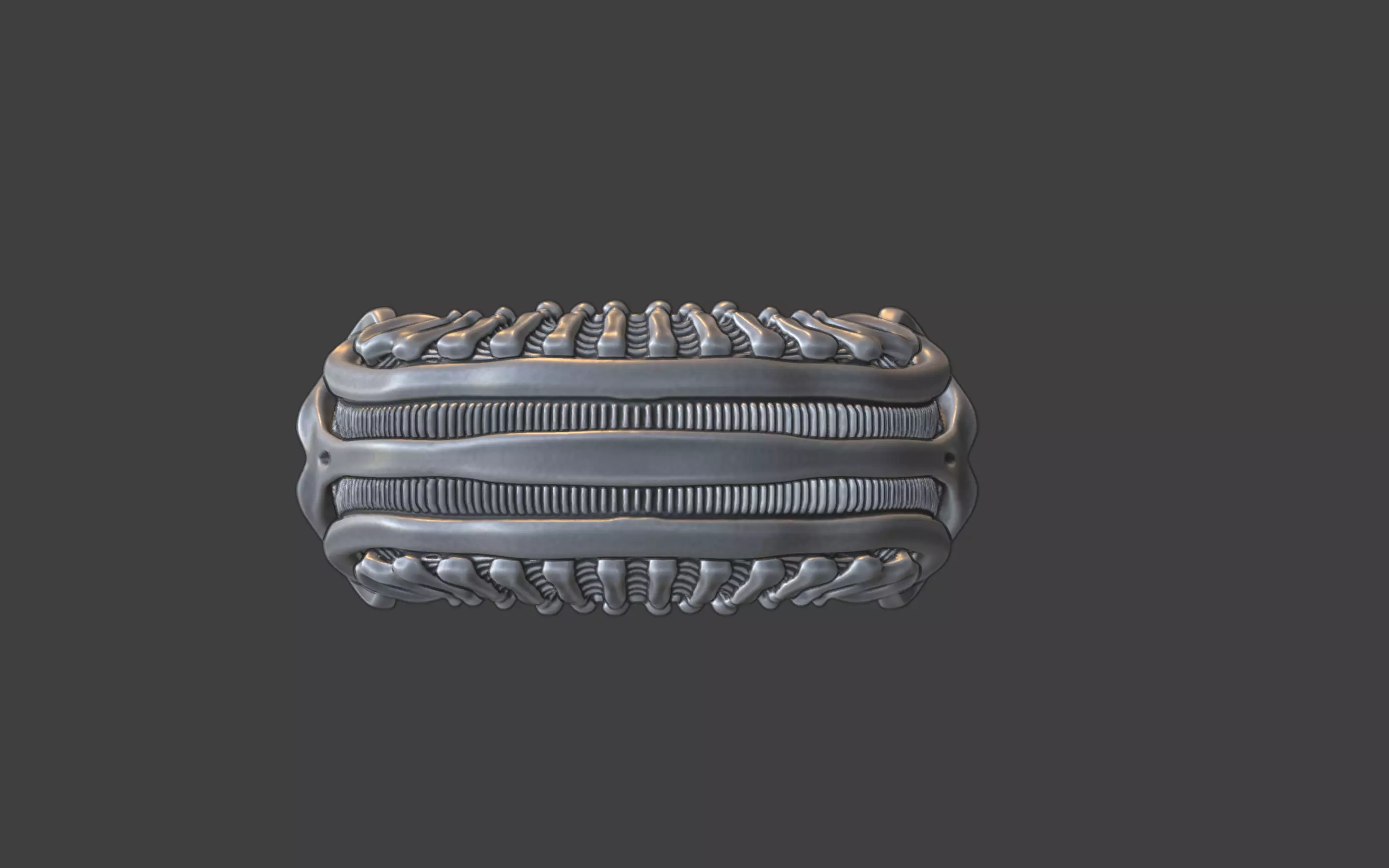 bioorganic giger style ring v3 3D print model_13