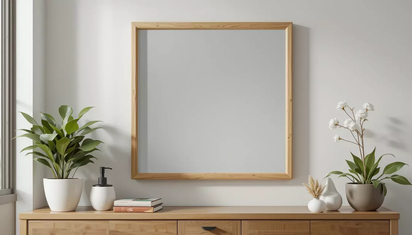 Simple Mirror Frame 3D Model Low Poly Interior Prop Game Ready Free 3D model_3