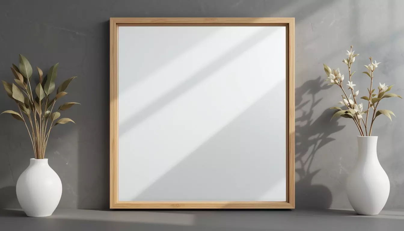 Simple Mirror Frame 3D Model Low Poly Interior Prop Game Ready Free 3D model_0