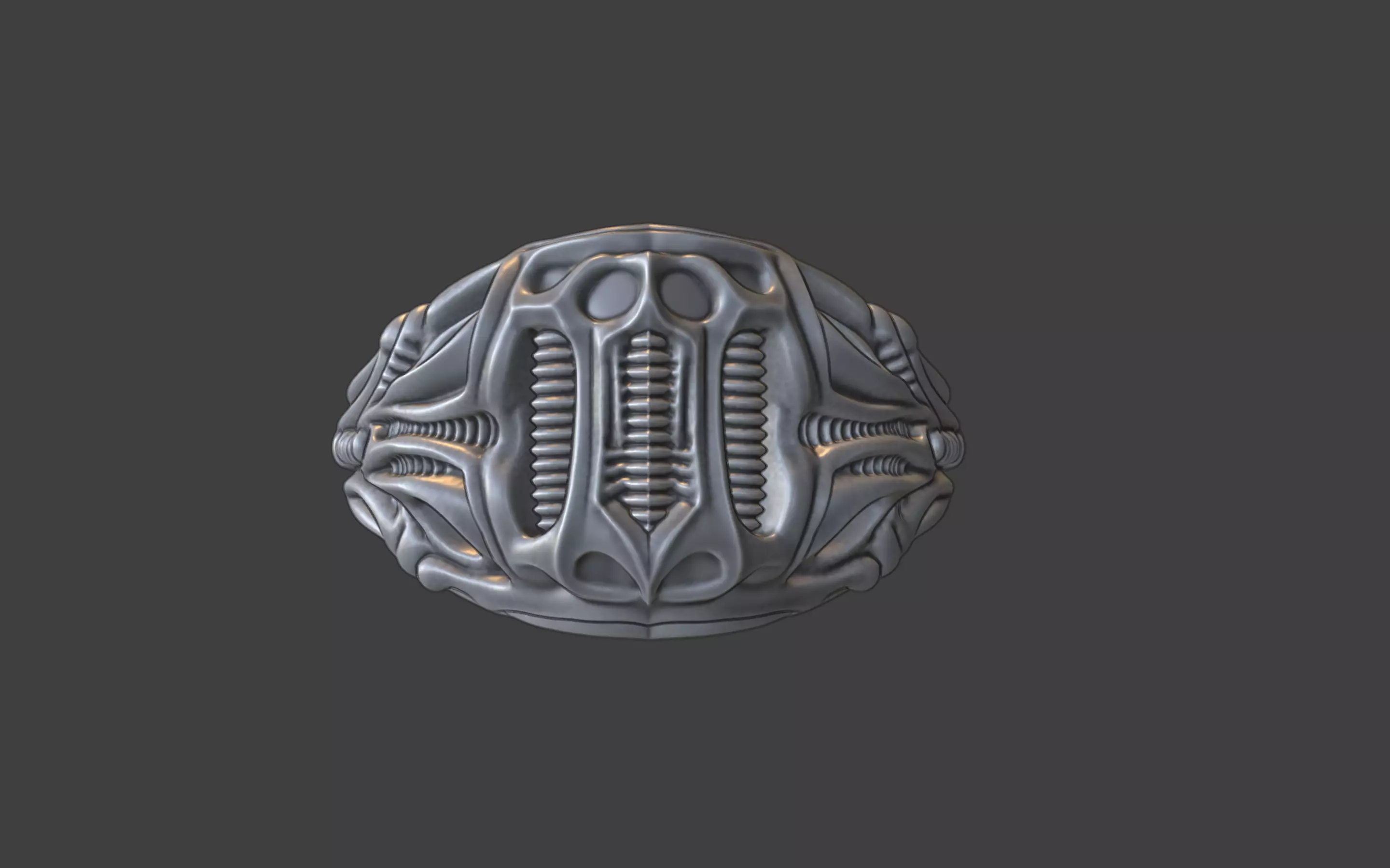bioorganic giger style ring  v4 3D print model_16