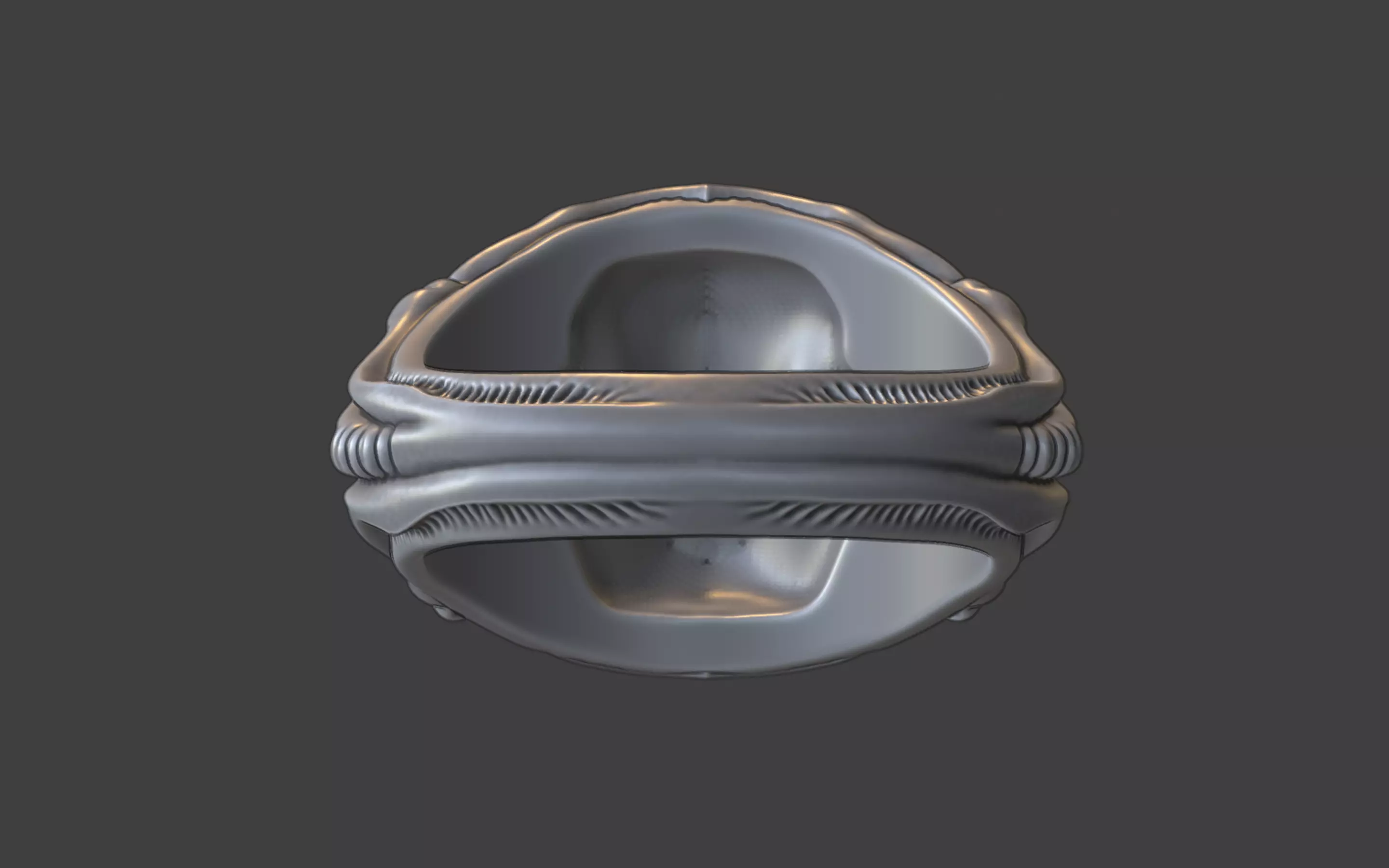 bioorganic giger style ring  v4 3D print model_2