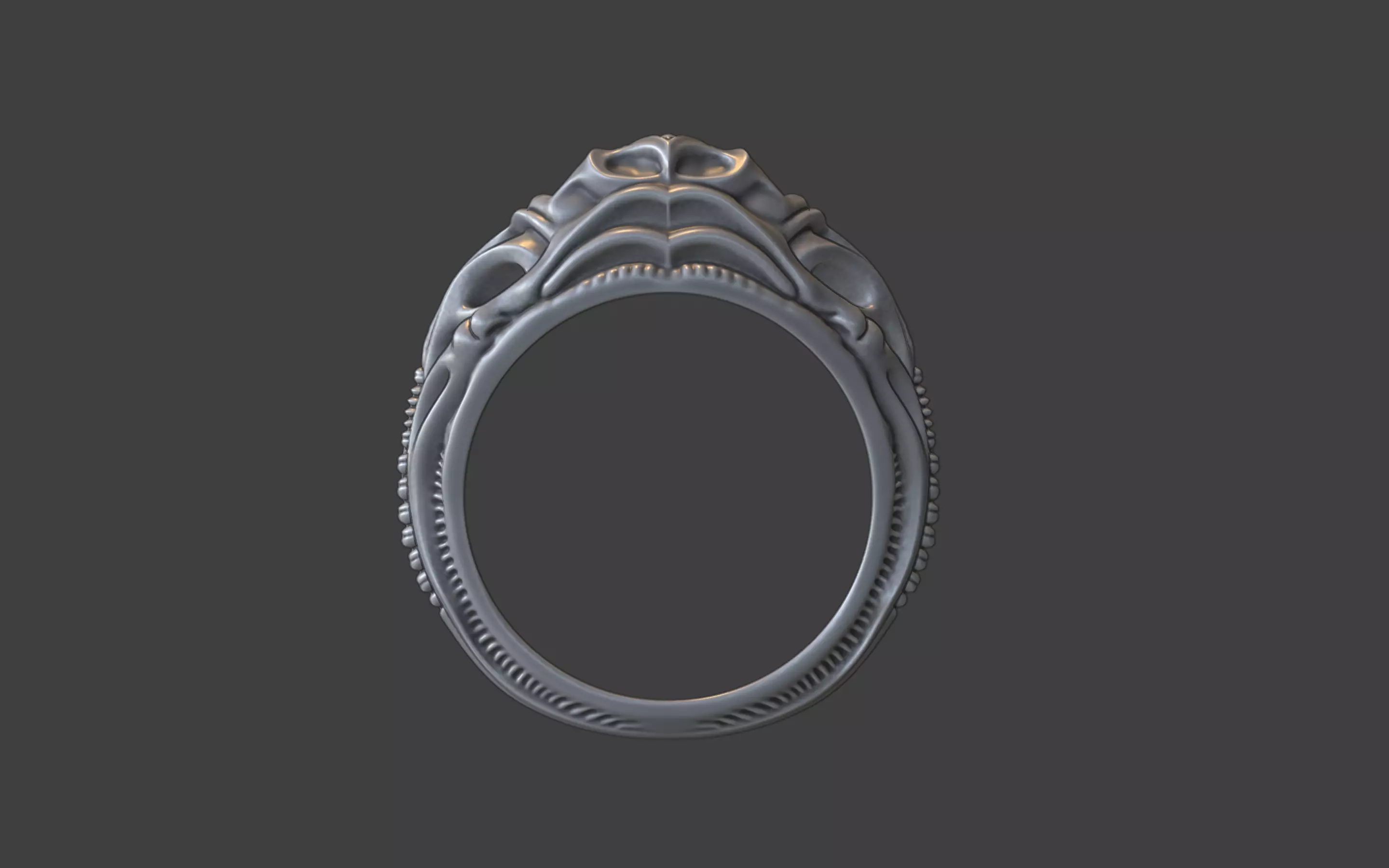 bioorganic giger style ring  v4 3D print model_12