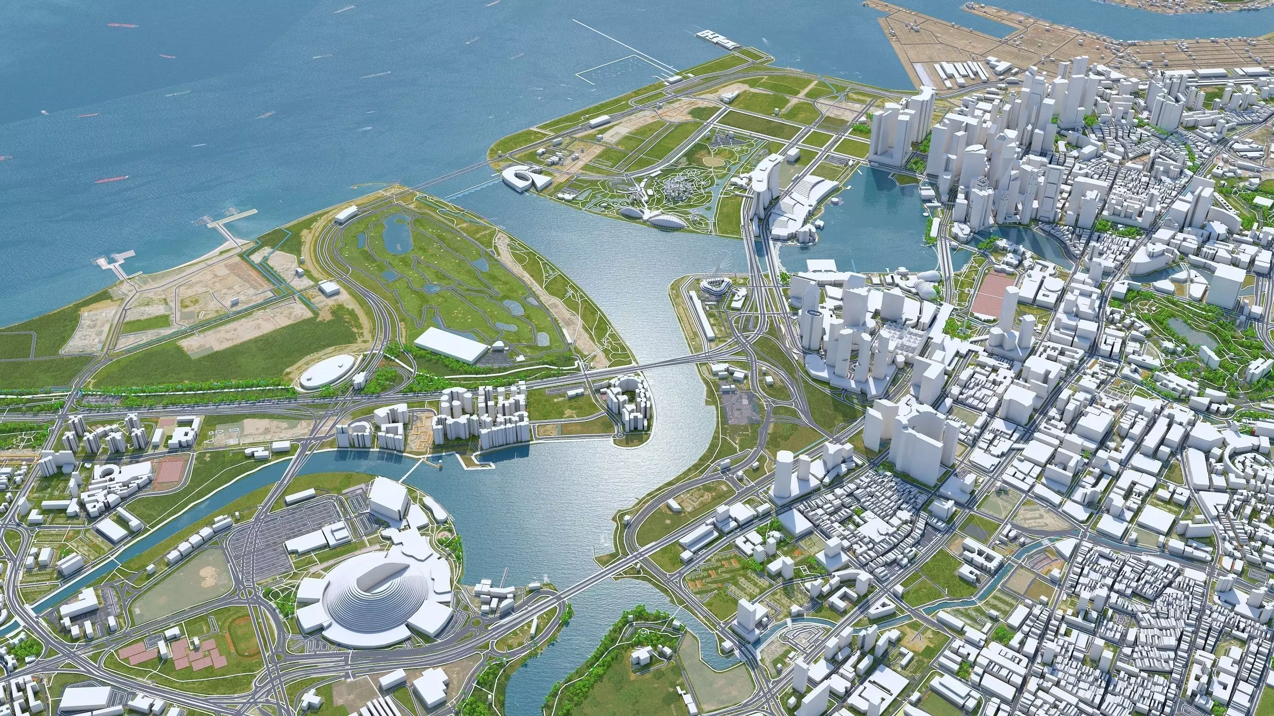 Singapore Downtown Low-poly 3D model Low-poly 3D model_2