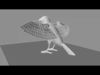 Blue winged mountain tanager open wings 3D model_1