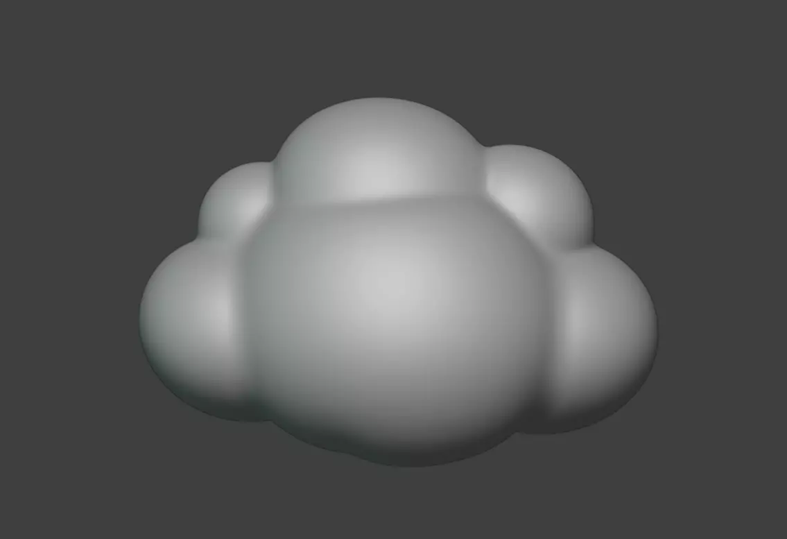 The cartoon little white cloud is so cute 3D print model_6
