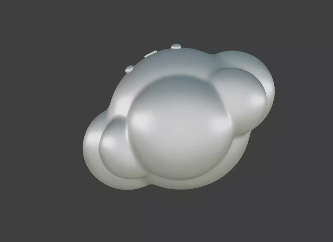 The cartoon little white cloud is so cute 3D print model_3
