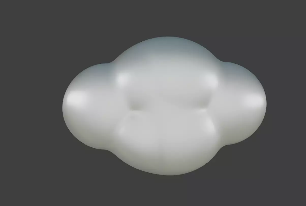 The cartoon little white cloud is so cute 3D print model_2