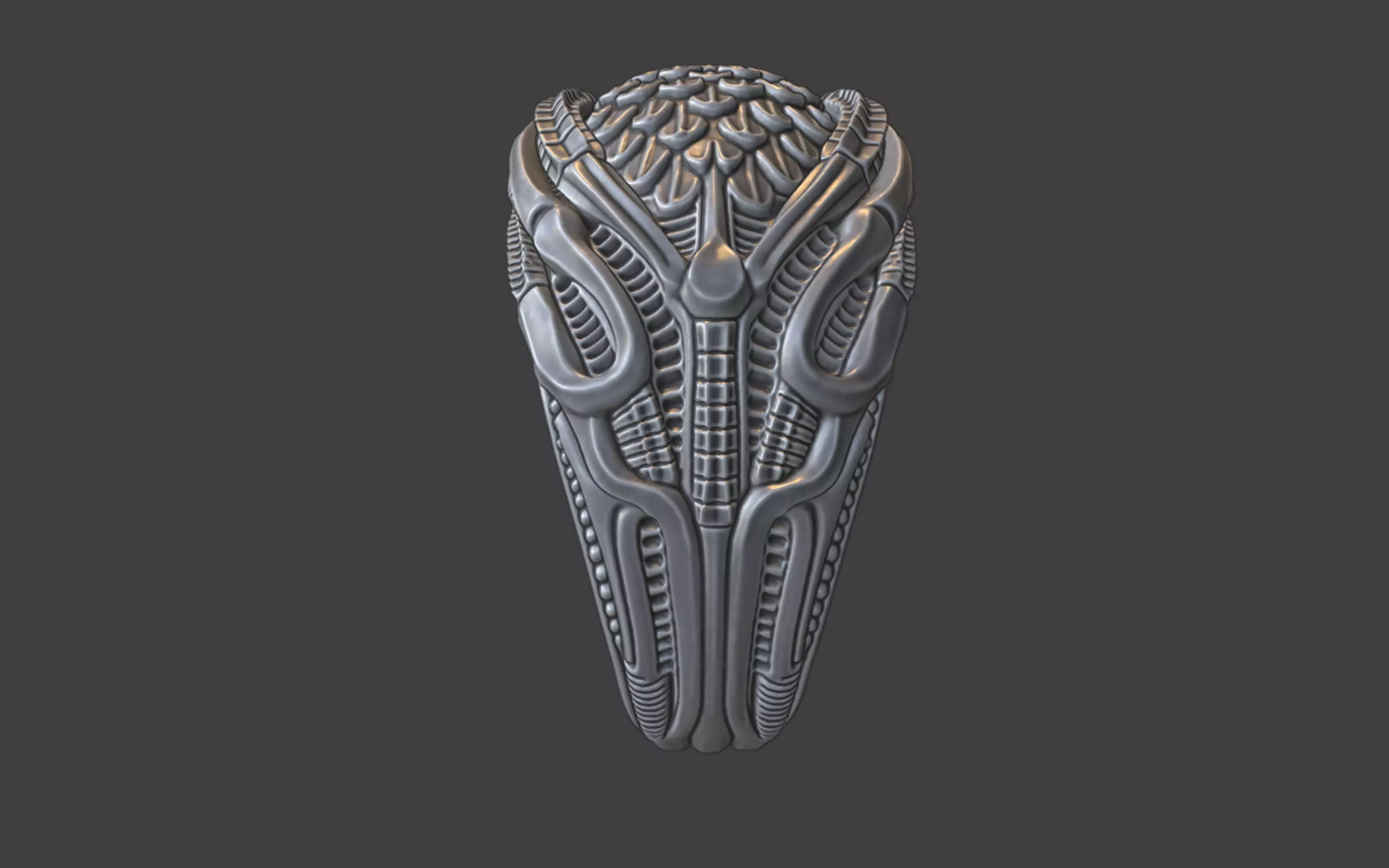 bioorganic giger style ring v7 3D print model_15