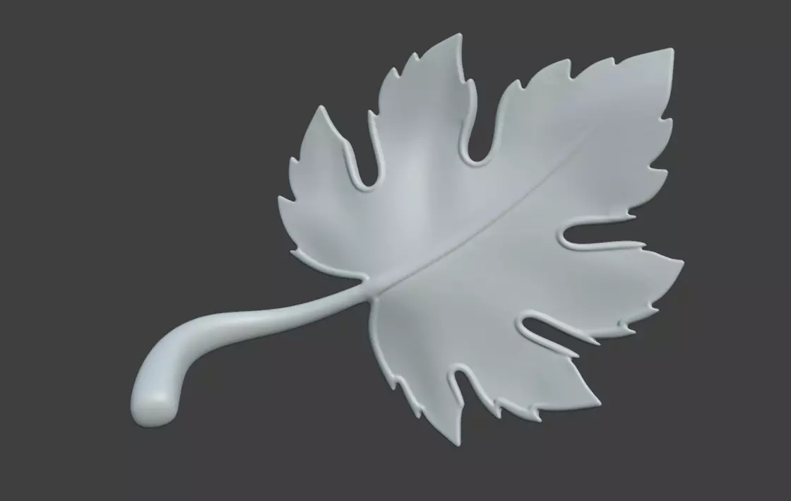 Leaf sculpture STL jewelry design 3D print model 3D print model_2