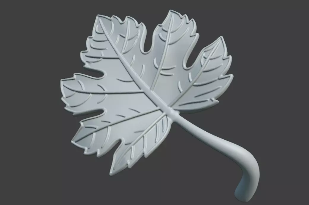 Leaf sculpture STL jewelry design 3D print model 3D print model_0