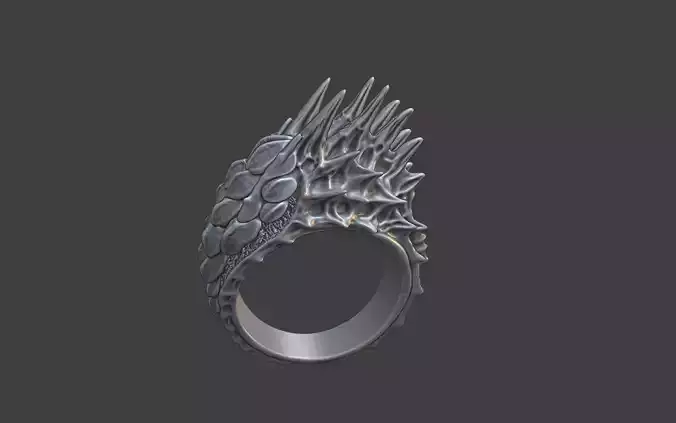bioorganic dragon scales spikes ring  v16