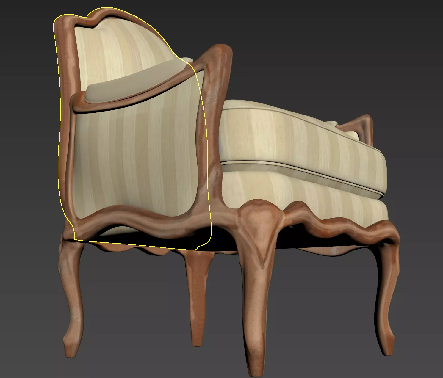 Arm chair henryot model 3D model_14