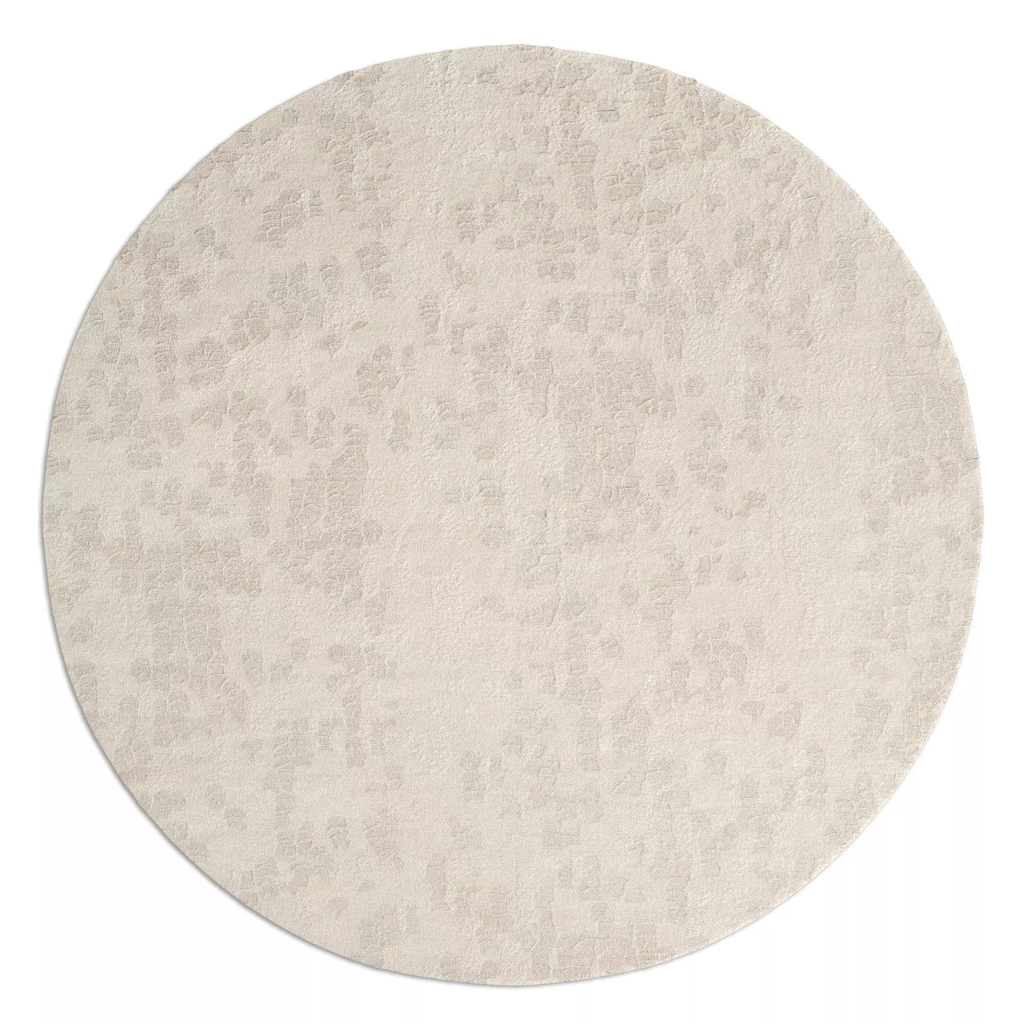 Chana Wool Rug Natural round 3D model_1