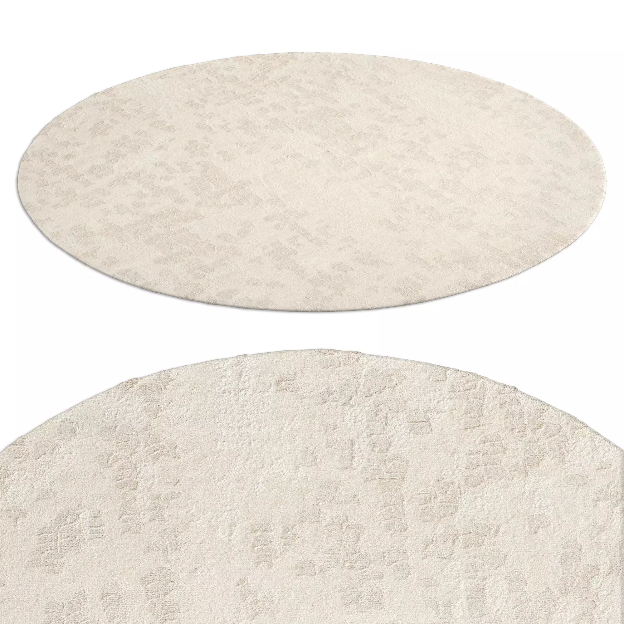 Chana Wool Rug Natural round 3D model_0