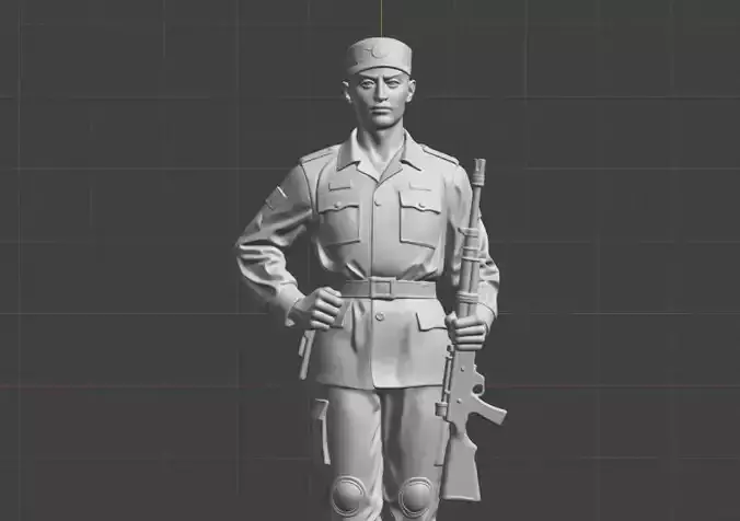 A sculpture model of a soldier a warrior