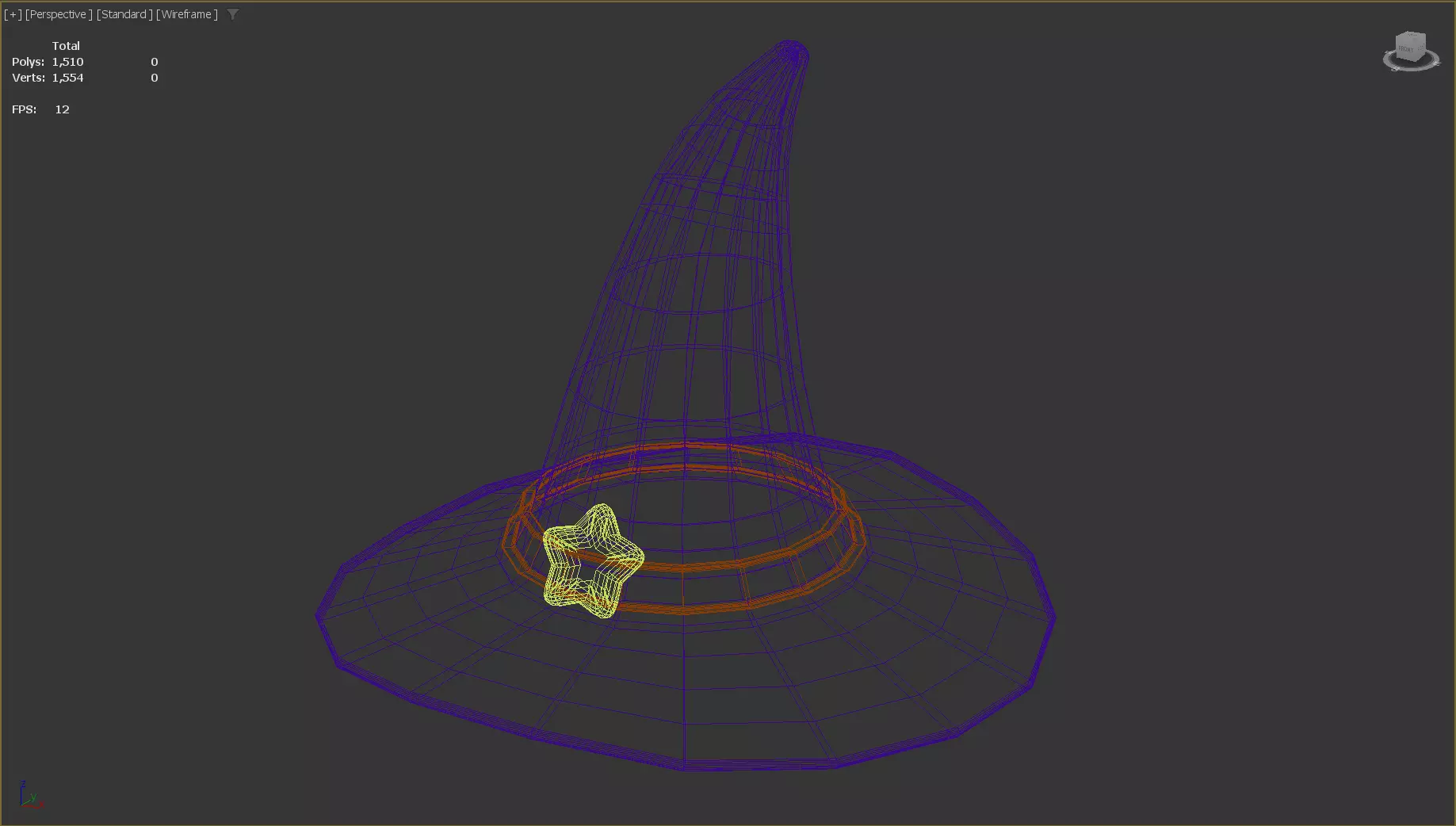 Stylized Low-Poly Mage Hat Low-poly 3D model_12