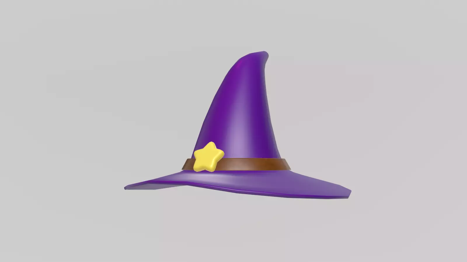 Stylized Low-Poly Mage Hat Low-poly 3D model_4