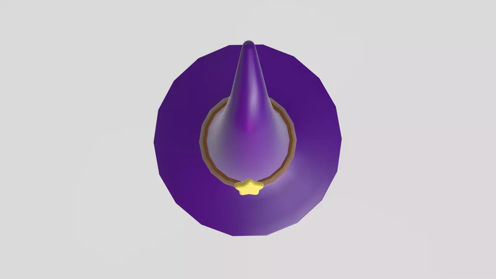 Stylized Low-Poly Mage Hat Low-poly 3D model_9