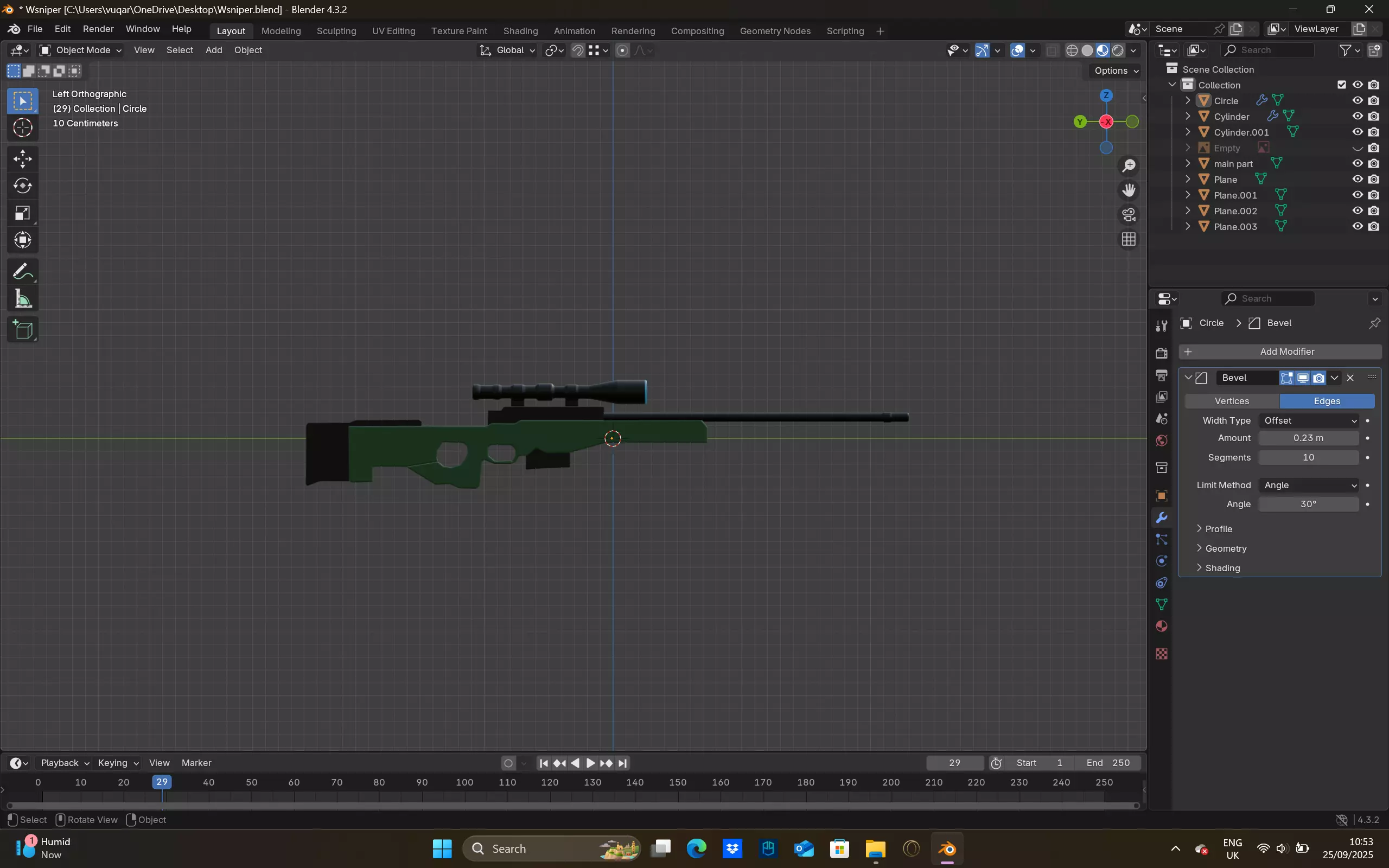 Game Ready Low Poly Sniper Rifle Low-poly 3D model_2