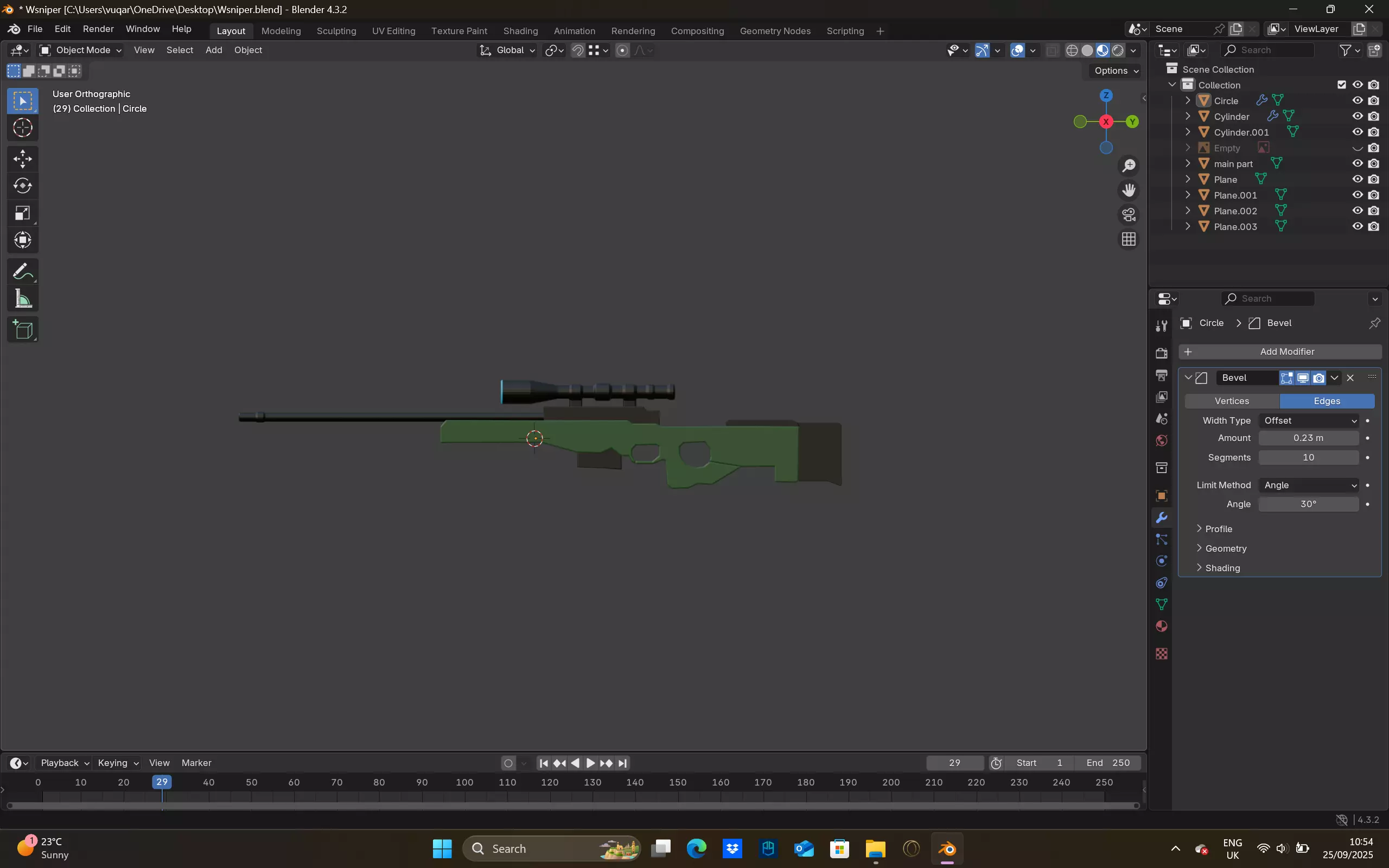 Game Ready Low Poly Sniper Rifle Low-poly 3D model_1