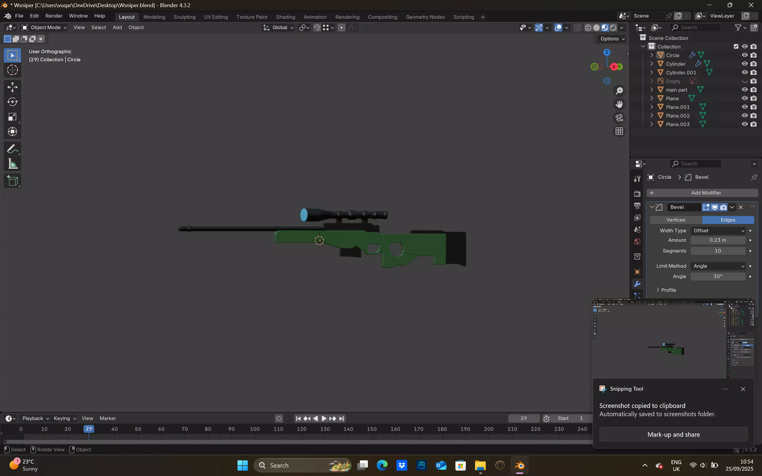 Game Ready Low Poly Sniper Rifle Low-poly 3D model_0