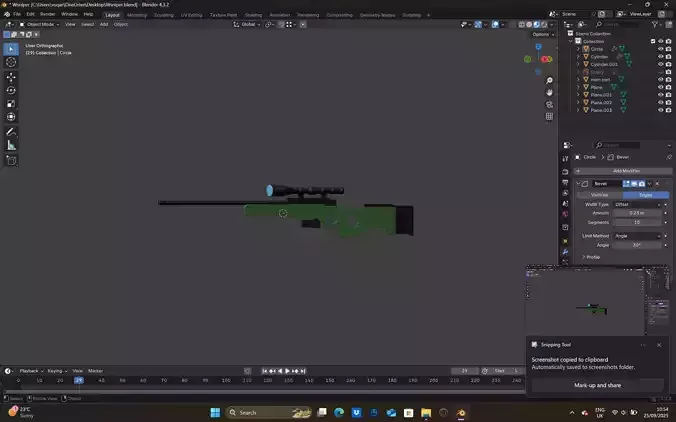 Game Ready Low Poly Sniper Rifle Low-poly 3D model