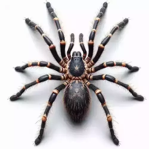 Realistic Tarantula 3D Detailed Spider Hairy Legs Black Body