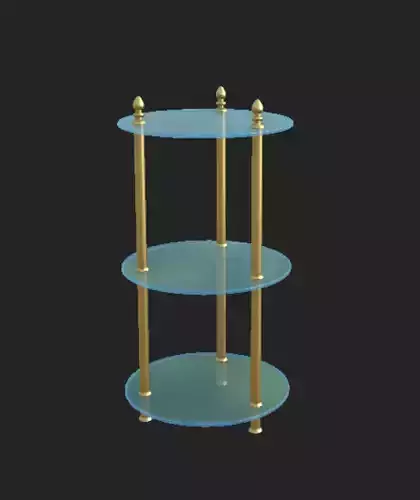 Glass Shelf Crystal and Bronze