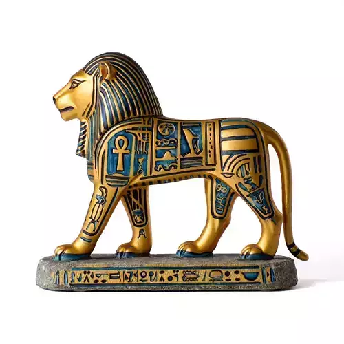 2293  Laughing Lion  Full Color Totem  3D Model