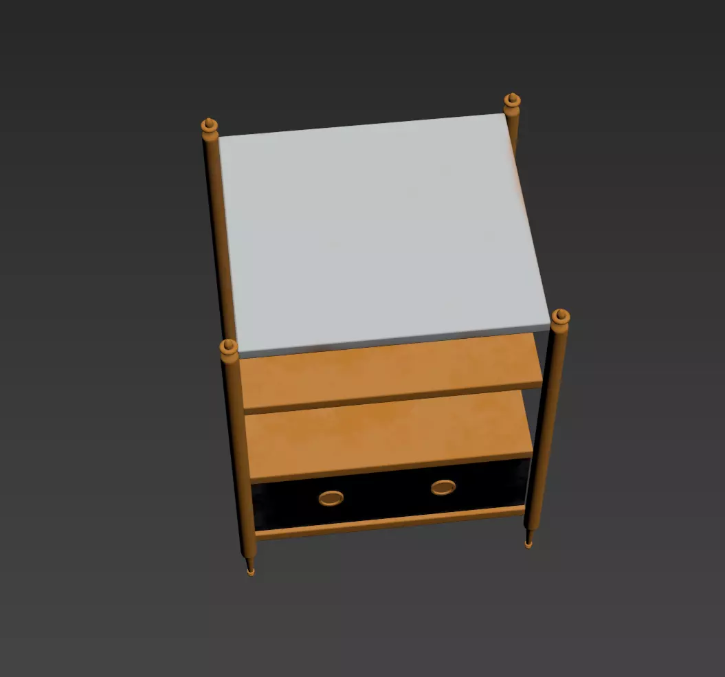 Bronze Open Shelf Model 3D model_14
