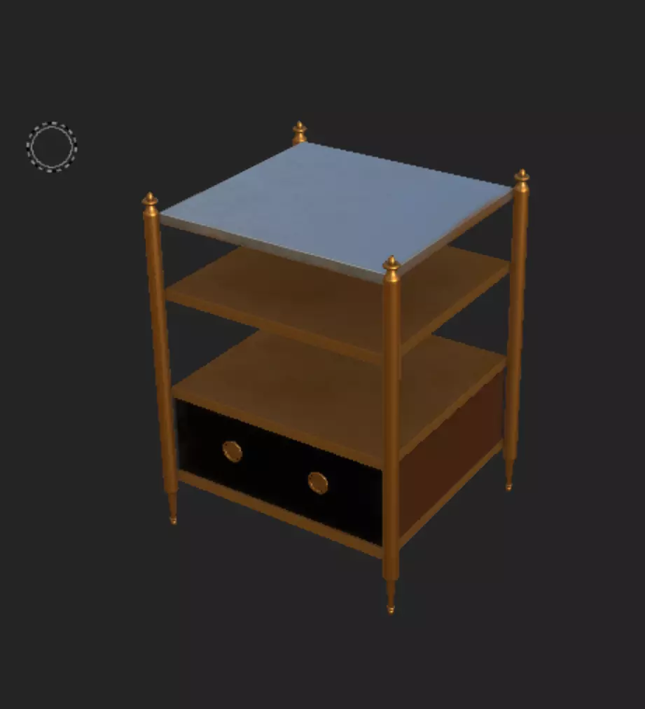 Bronze Open Shelf Model 3D model_0