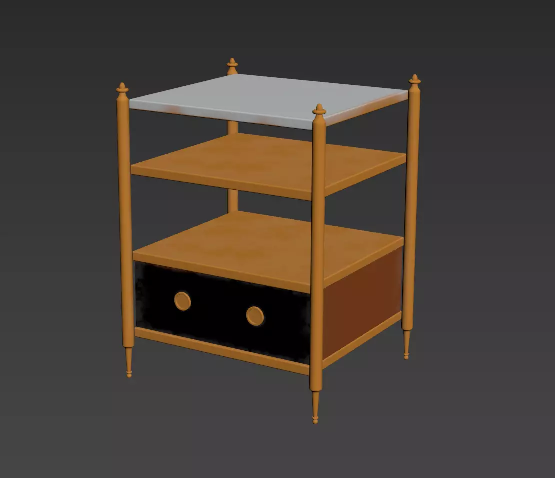 Bronze Open Shelf Model 3D model_3