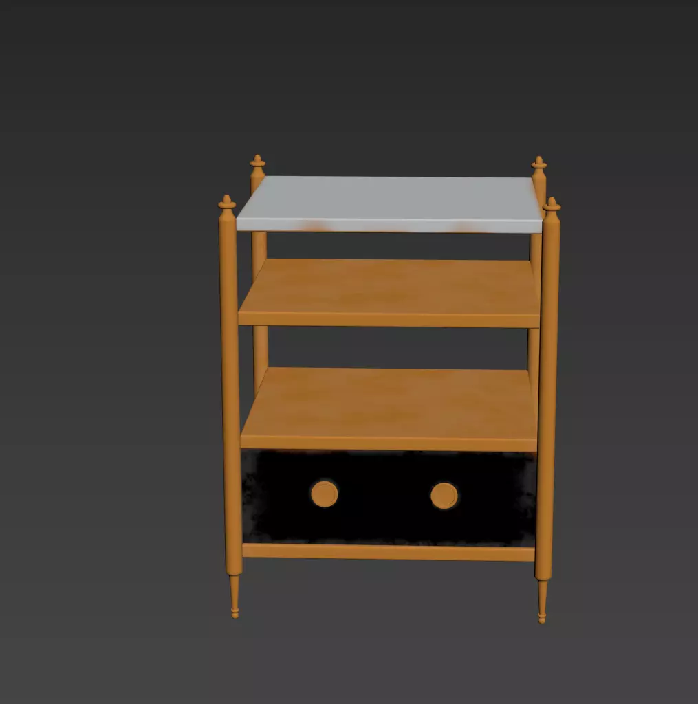 Bronze Open Shelf Model 3D model_2