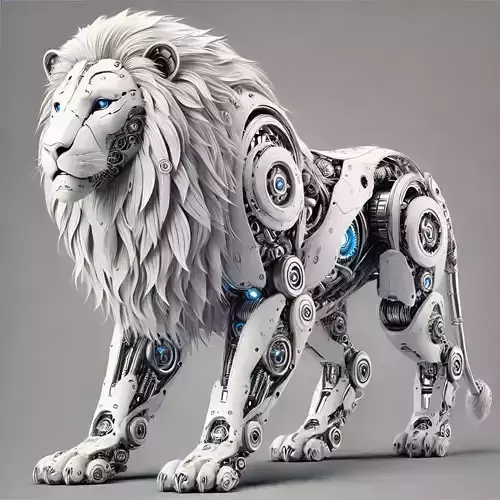 Mechanical Lion 3D Futuristic Robot Beast Realistic