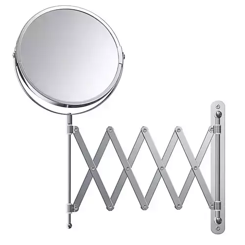 Extending Wall Makeup Mirror Yvelines Metal Silver 3D model