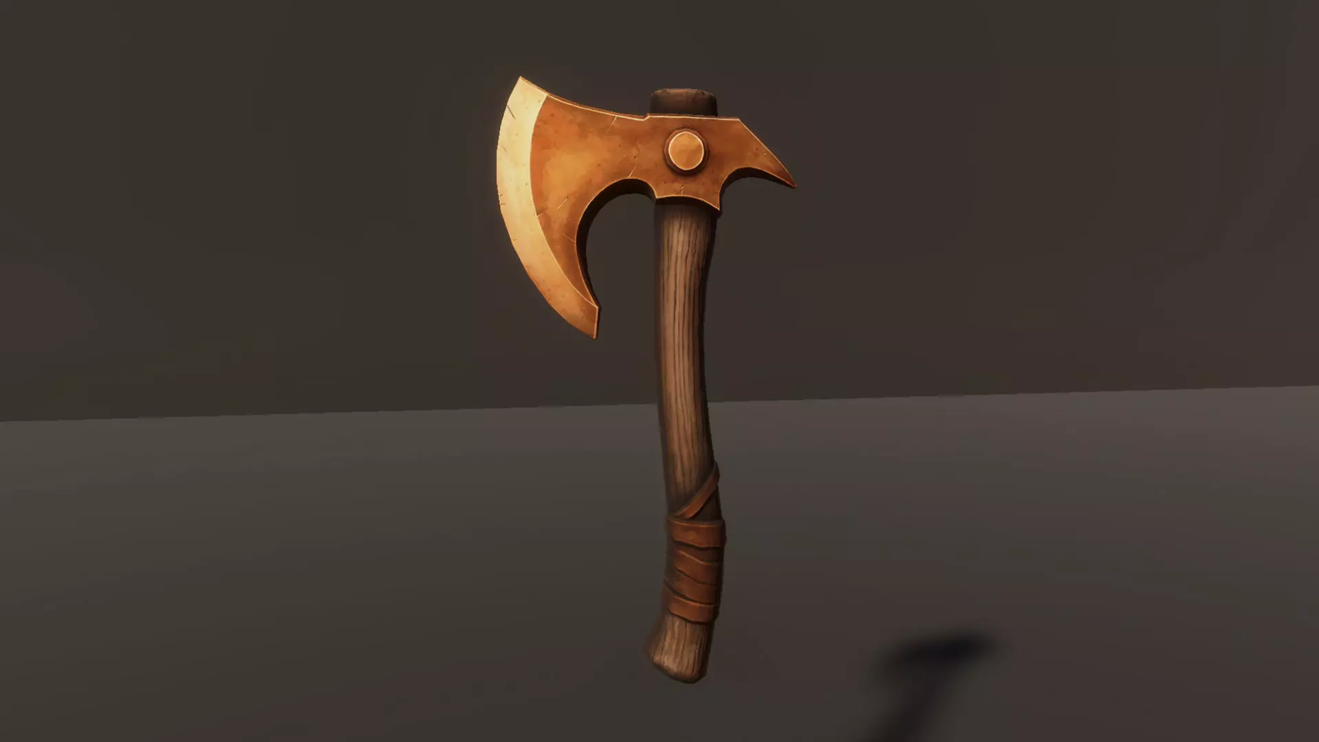 Copper Axe - Game Ready Weapon Low-poly 3D model_7