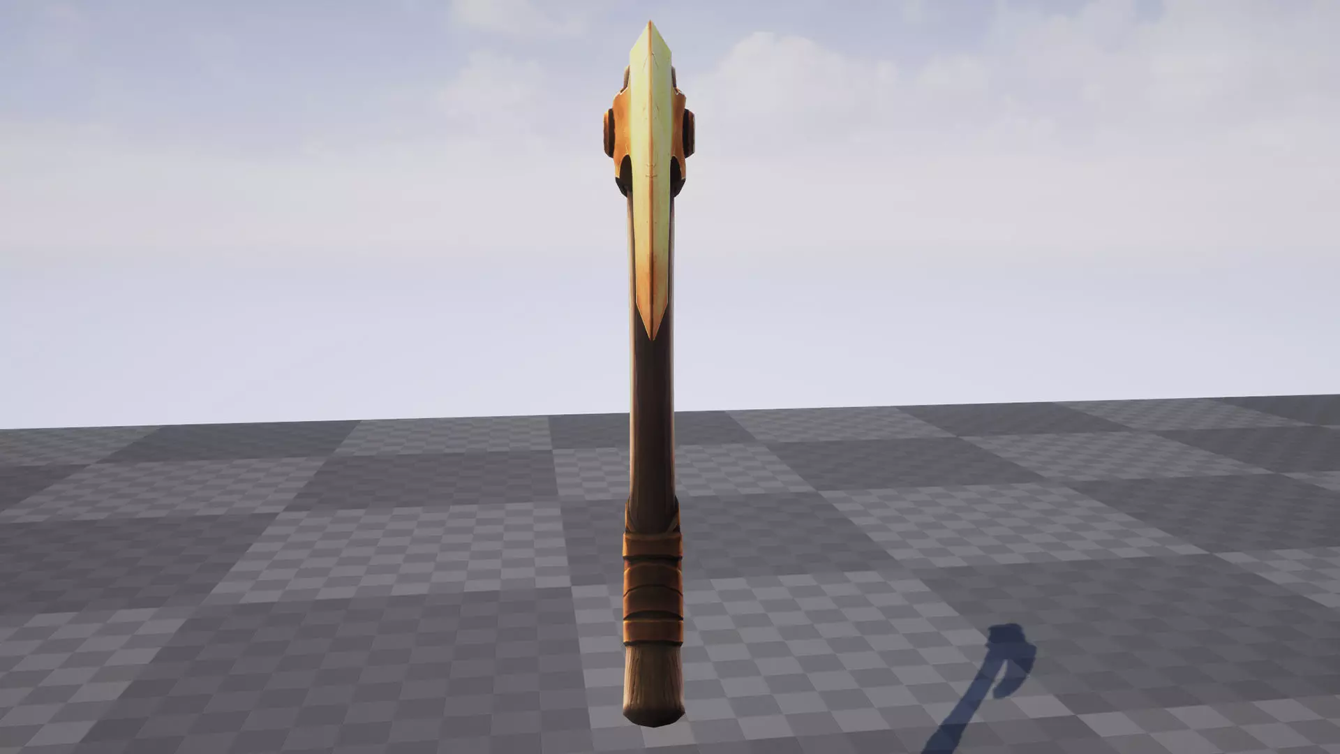 Copper Axe - Game Ready Weapon Low-poly 3D model_6