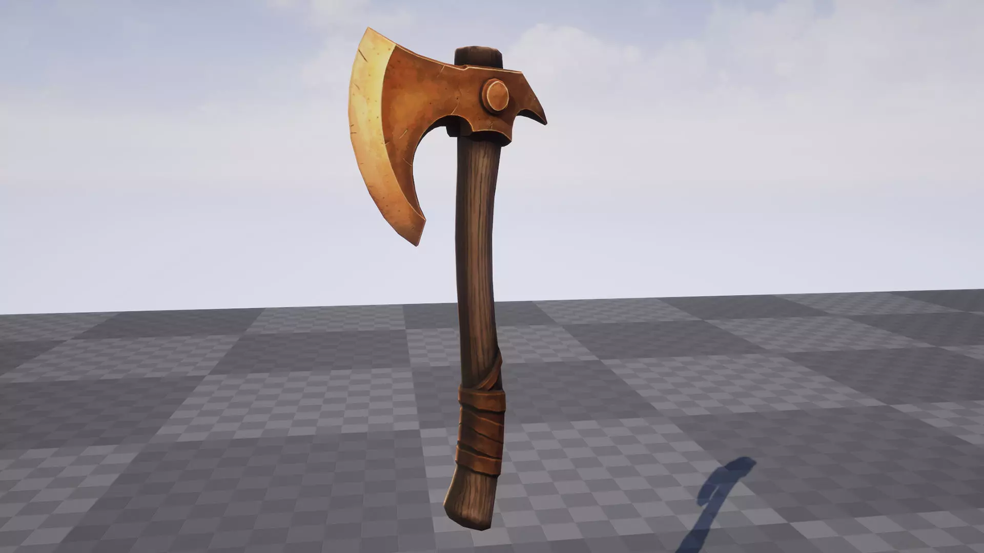 Copper Axe - Game Ready Weapon Low-poly 3D model_5
