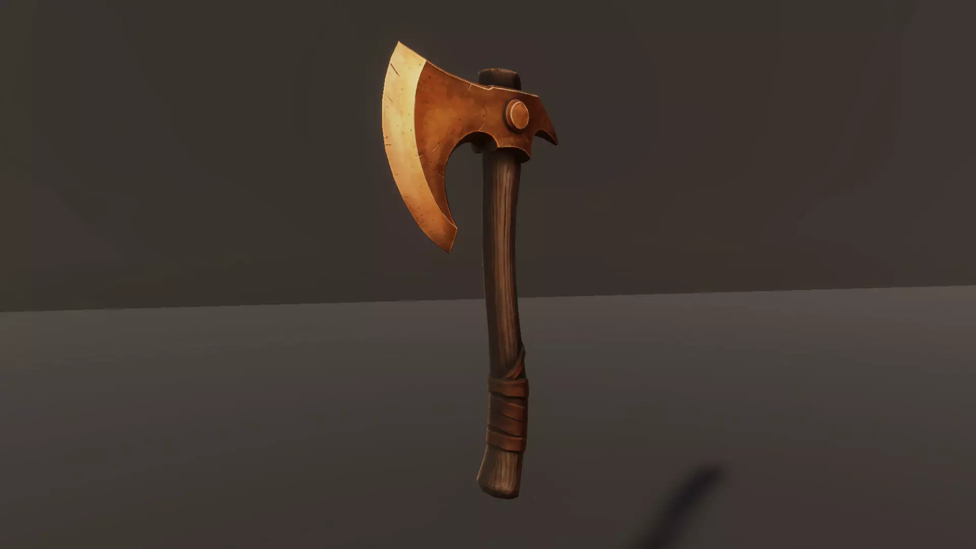 Copper Axe - Game Ready Weapon Low-poly 3D model_8