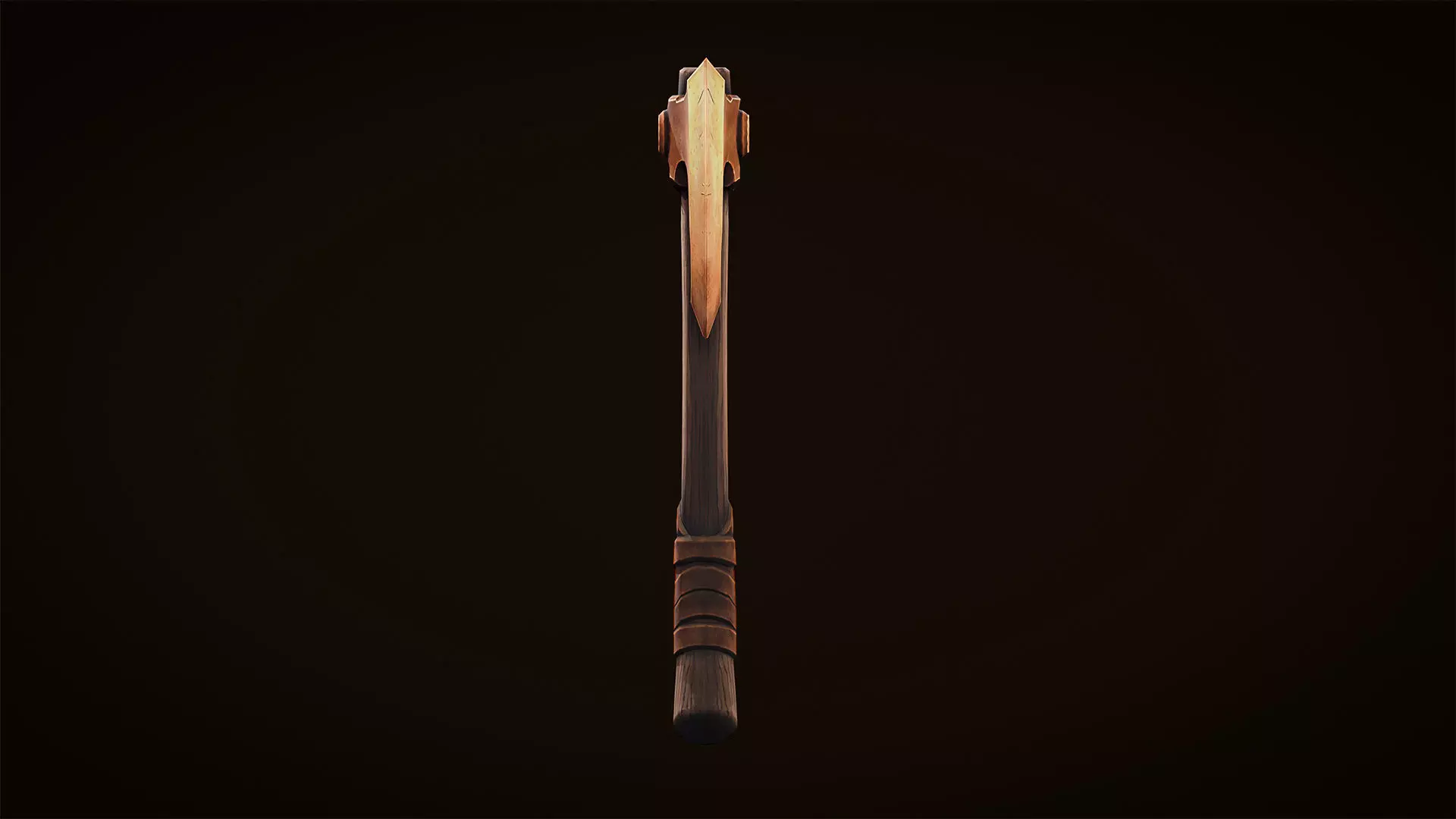 Copper Axe - Game Ready Weapon Low-poly 3D model_2