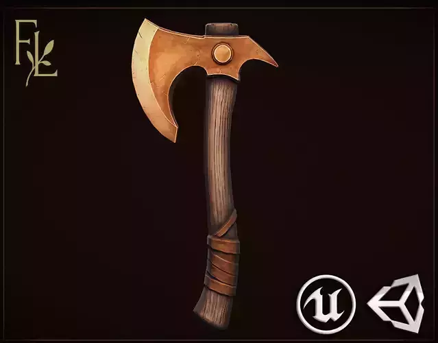Copper Axe - Game Ready Weapon